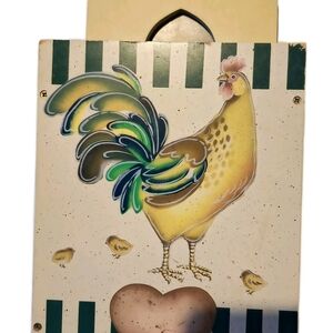 Wooden Rooster Plastic Bag Dispencer/Storage